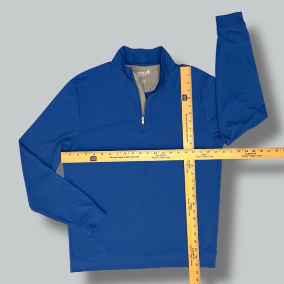 Johnnie-O Performance Quarter Zip Pullover Men’s Medium Blue Motion JMKO100300 - Picture 9 of 14